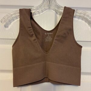 Brown V-Neck Crop Top / Bralette M/L